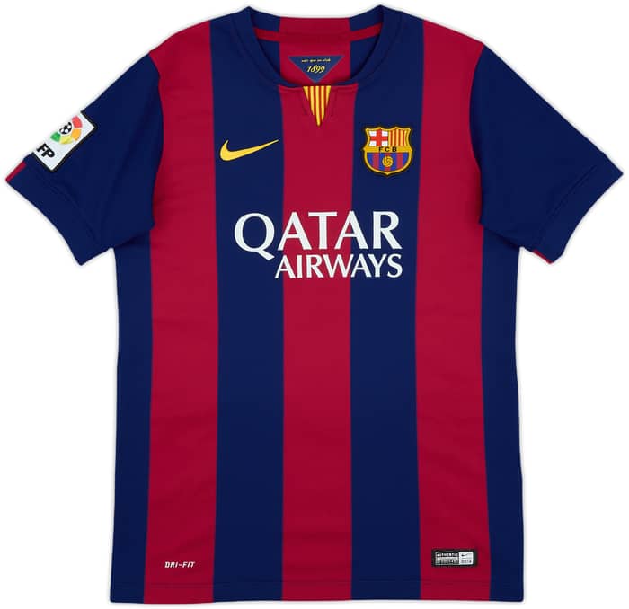 2014-15 Barcelona Home Shirt Suarez #9 - 9/10 - (L.Boys)