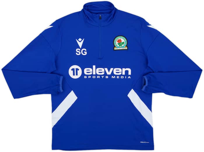 2021-22 Blackburn Staff Issue Macron 1/4 Zip Sweat Top 'SG' - 7/10 - (S)