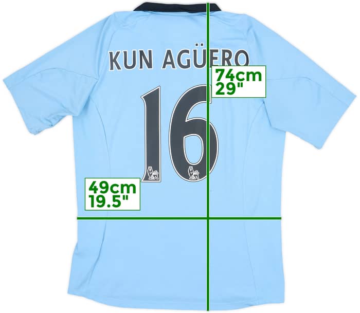 2012-13 Manchester City Home Shirt Kun Aguero #16 - 6/10 - (M)