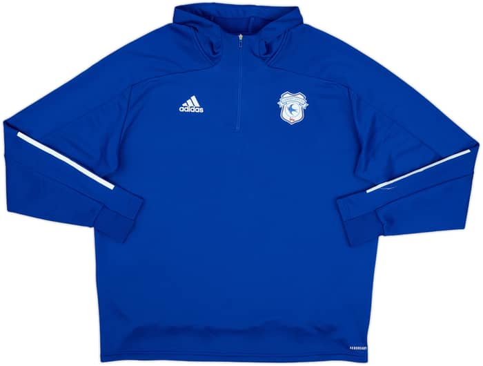 2020-21 Cardiff City adidas 1/4 Zip Hooded Drill Top - 10/10 - (XXL)