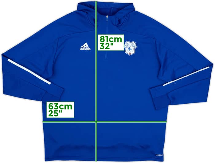 2020-21 Cardiff City adidas 1/4 Zip Hooded Drill Top - 10/10 - (XXL)