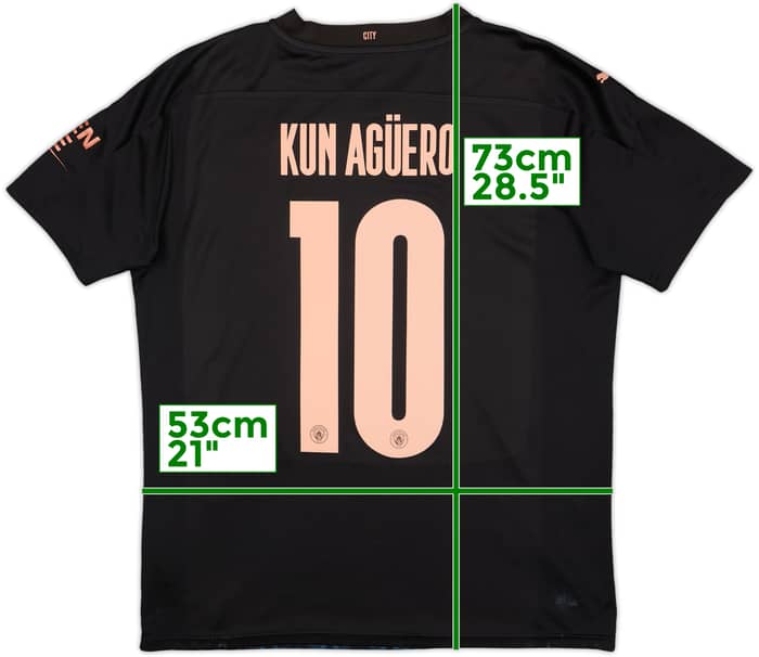 2020-21 Manchester City Away Shirt Kun Aguero #10 - 6/10 - (L)