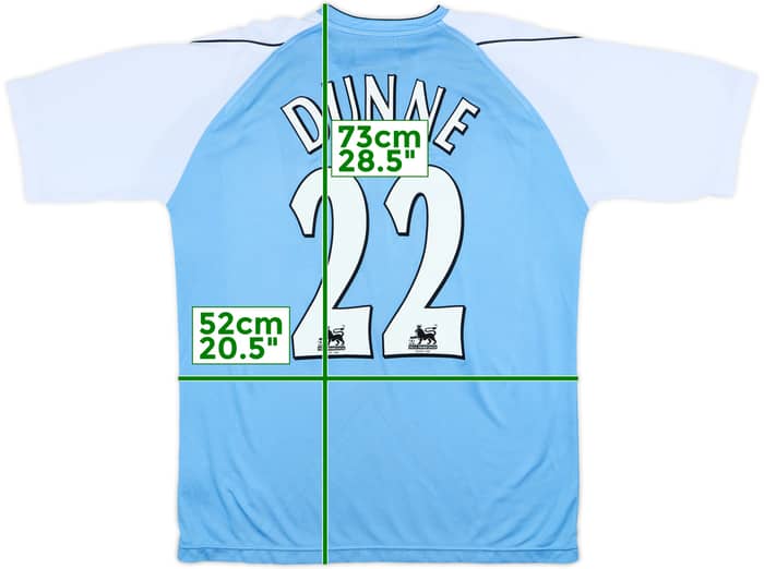 2006-07 Manchester City Home Shirt Dunne #22 - 8/10 - (L)