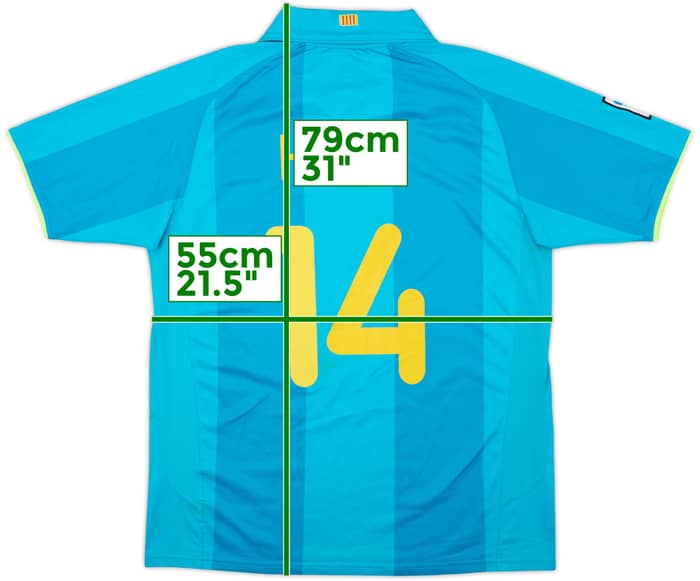 2007-09 Barcelona Away Shirt Henry #14 - 7/10 - (L)