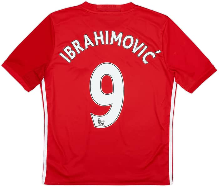 2016-17 Manchester United Home Shirt Ibrahimovic #9 - 8/10 - (L.Boys)
