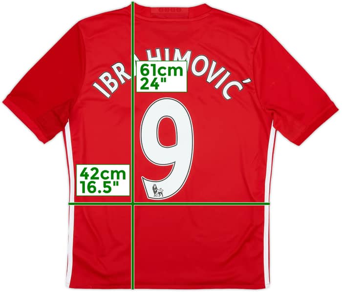 2016-17 Manchester United Home Shirt Ibrahimovic #9 - 8/10 - (L.Boys)