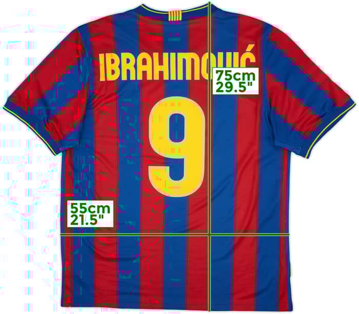 2009-10 Barcelona Home Shirt Ibrahimovic #9 - 9/10 - (L)