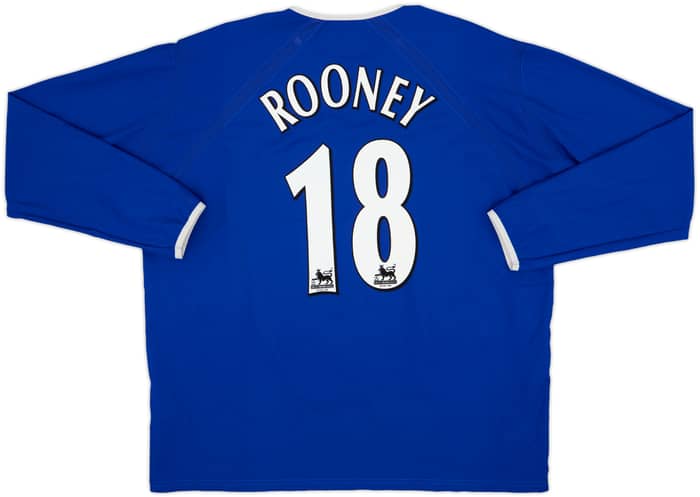 2003-04 Everton Home L/S Shirt Rooney #18 - 8/10 - (XXL)
