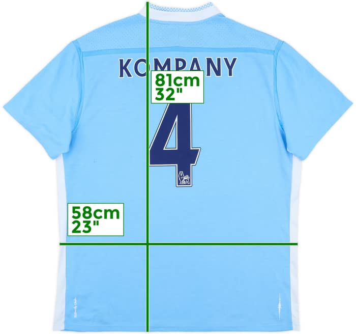 2011-12 Manchester City Home Shirt Kompany #4 - 7/10 - (XL)