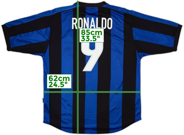 1999-00 Inter Milan Home Shirt Ronaldo #9 - 8/10 - (XL)