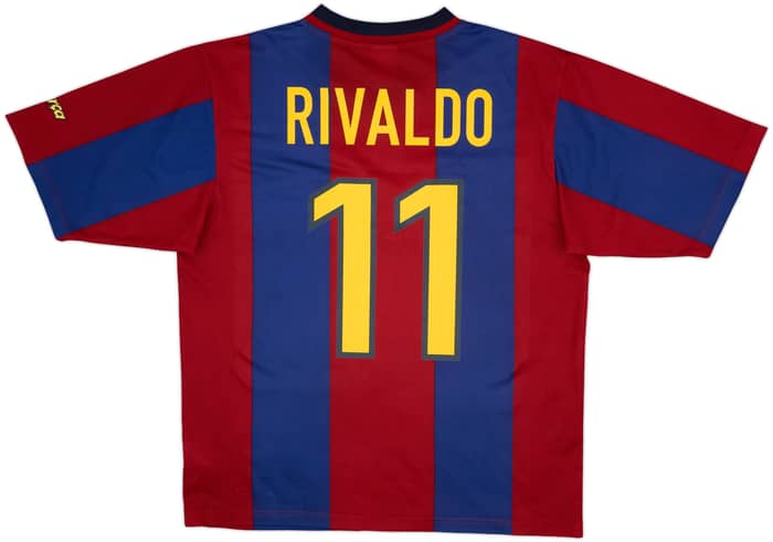 1998-00 Barcelona Basic Home Shirt Rivaldo #11 - 8/10 - (M)
