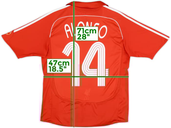 2006-08 Liverpool Home Shirt Alonso #14 - 7/10 - (XL.Boys)