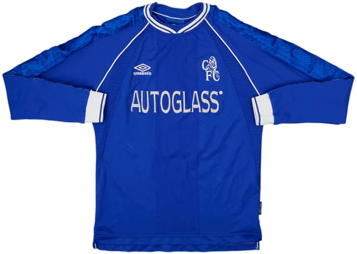 1999-01 Chelsea Home L/S Shirt Zola #25 - 6/10 - (Y)