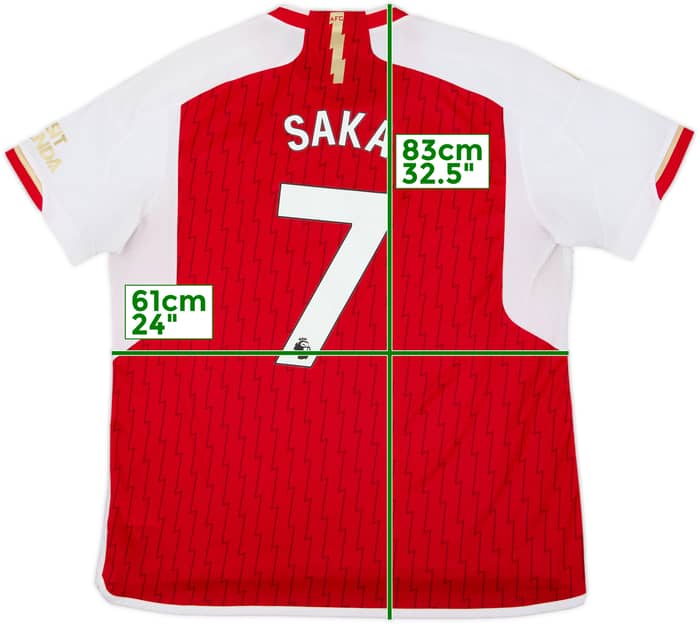 2023-24 Arsenal Home Shirt Saka #7 - 8/10 - (XL)