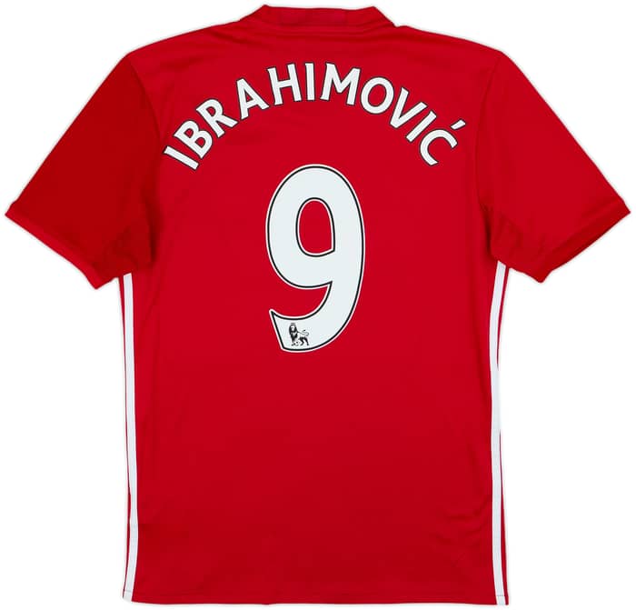 2016-17 Manchester United Home Shirt Ibrahimovic #9 - 7/10 - (S)