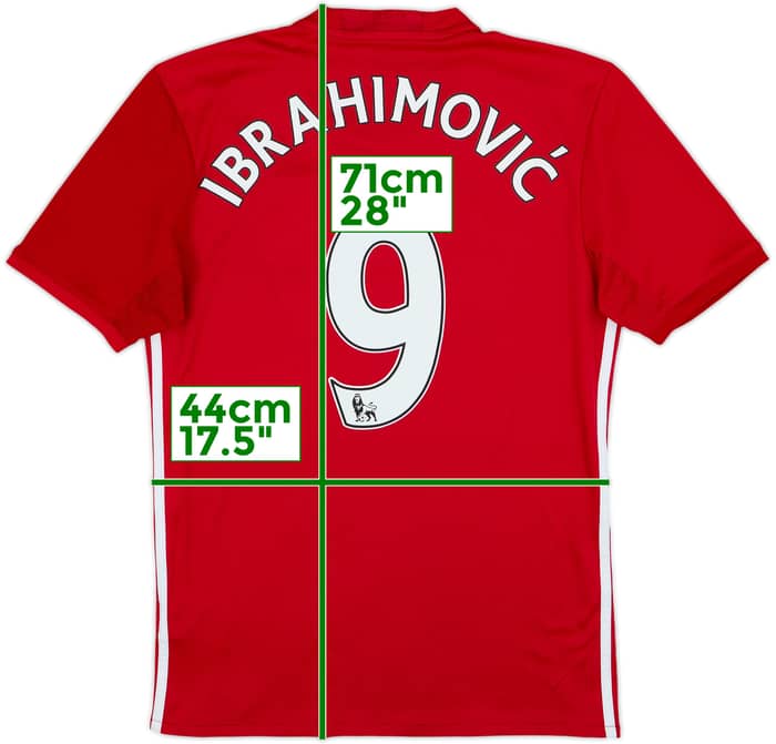 2016-17 Manchester United Home Shirt Ibrahimovic #9 - 7/10 - (S)