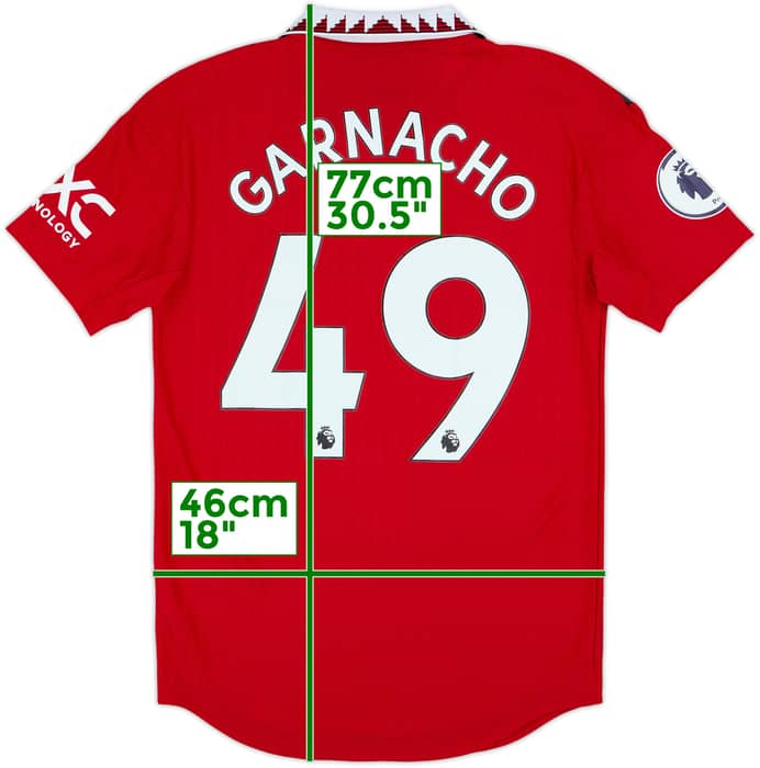 2022-23 Manchester United Authentic Home Shirt Garnacho #49 - 8/10 - (S)