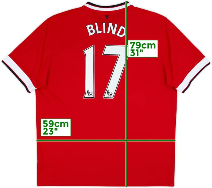 2014-15 Manchester United Home Shirt Blind #17 - 7/10 - (XL)