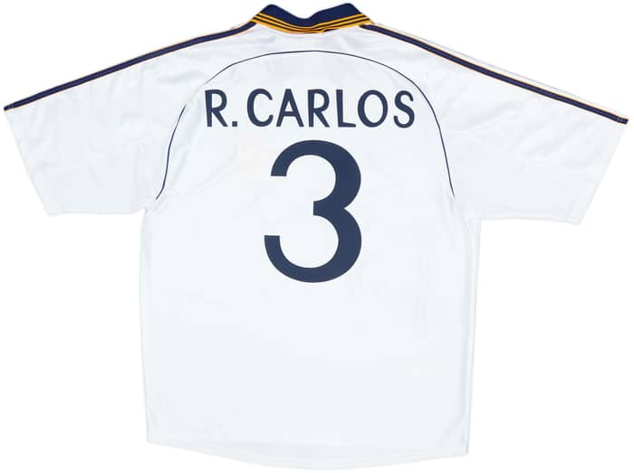 1998-00 Real Madrid Home Shirt R.Carlos #3 - 8/10 - (L)