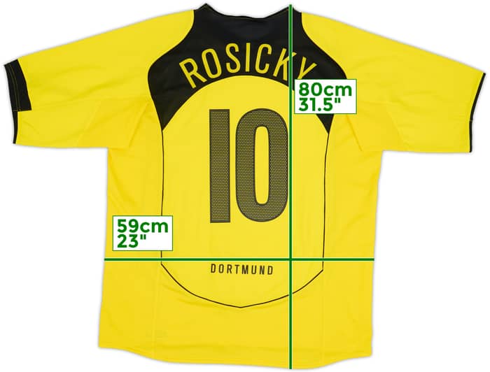 Camiseta de local del Borussia Dortmund 2004-05 Rosicky #10 - 8/10 - (XL)