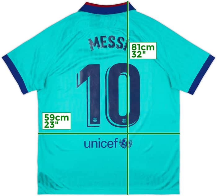 2019-20 Barcelona Tercera CL Camiseta Messi #10 - 9/10 - (XL)