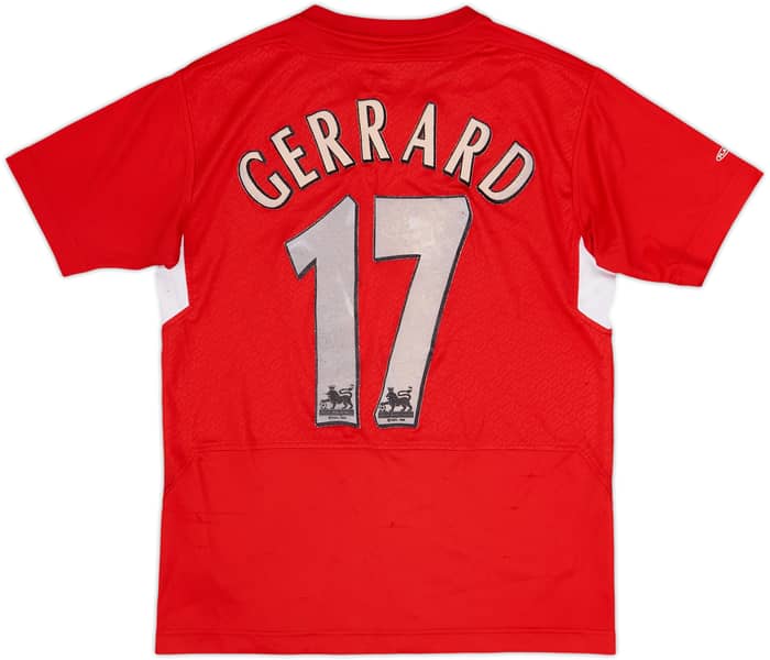 2004-06 Liverpool Home Shirt Gerrard #17 - 5/10 - (L.Boys)
