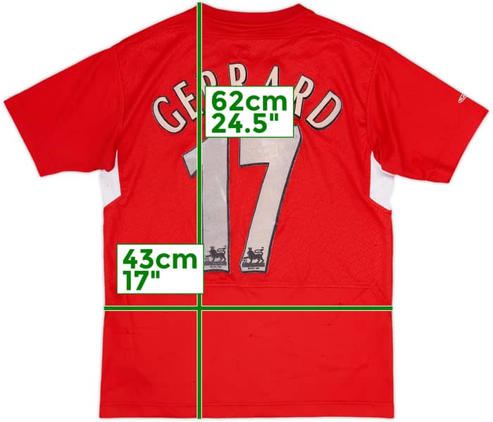 2004-06 Liverpool Home Shirt Gerrard #17 - 5/10 - (L.Boys)