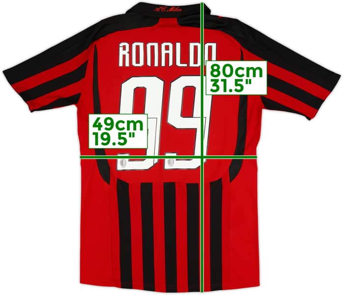 2007-08 AC Milan Home Shirt Ronaldo #99 - 8/10 - (S)