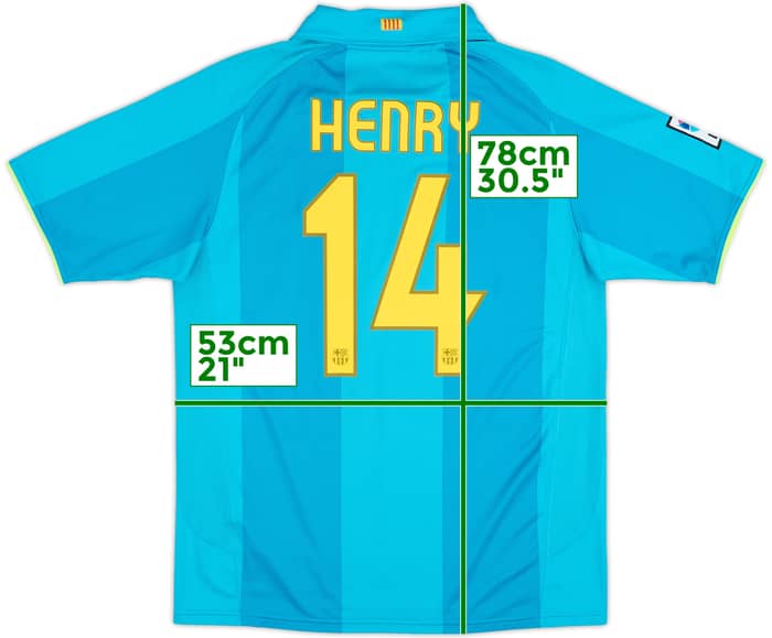 2007-09 Barcelona Away Shirt Henry #14 - 7/10 - (L)