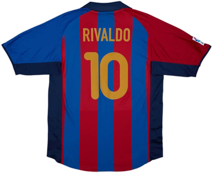2001-02 Barcelona Home Shirt Rivaldo #10 - 8/10 - (L)