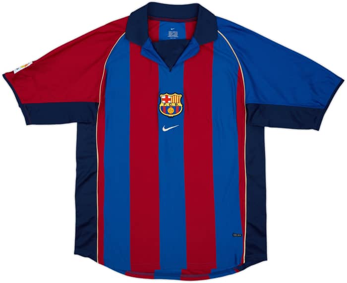 2001-02 Barcelona Home Shirt Rivaldo #10 - 8/10 - (L)