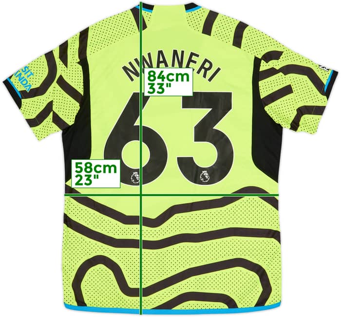 2023-24 Arsenal Authentic Away Shirt Nwaneri #63 (XL)