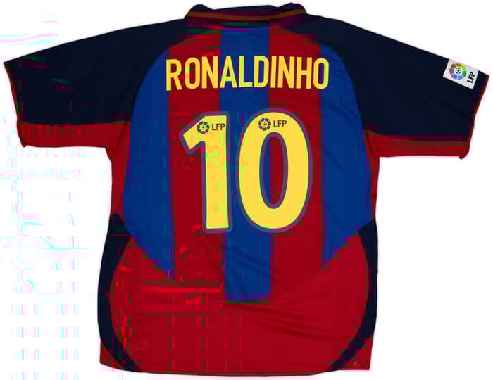 2003-04 Barcelona Home Shirt Ronaldinho #10 - 8/10 - (L)