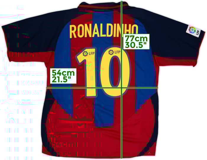 2003-04 Barcelona Home Shirt Ronaldinho #10 - 8/10 - (L)