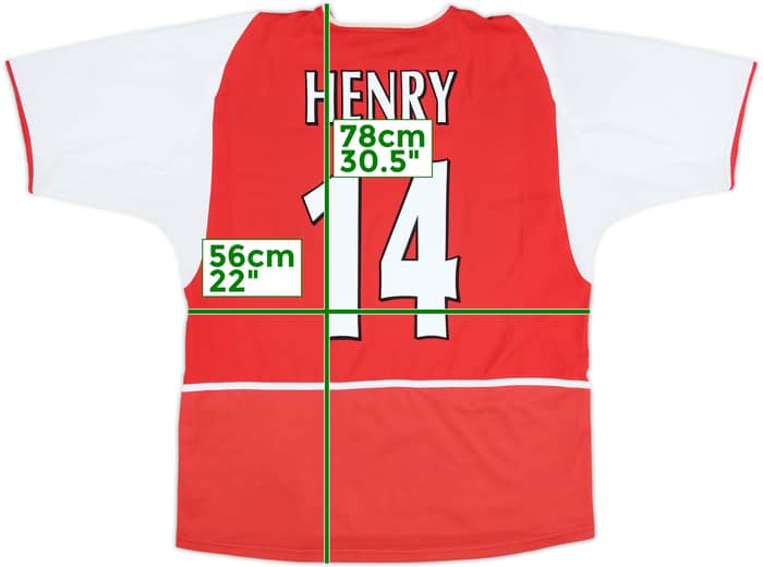2002-04 Arsenal Camiseta de local Henry #14 - 5/10 - (XL)