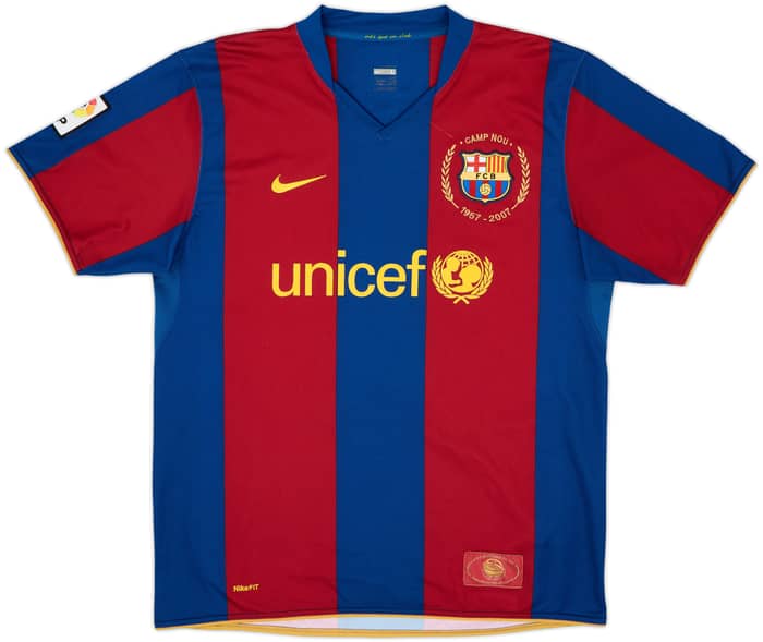 2007-08 Barcelona Home Shirt Ronaldinho #10 - 8/10 - (L)