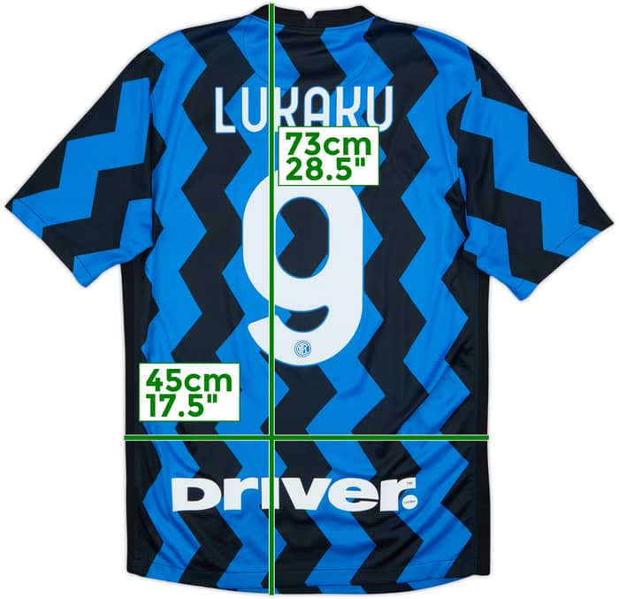 2020-21 Inter Milan Home Shirt Lukaku #9 - 10/10 - (S)