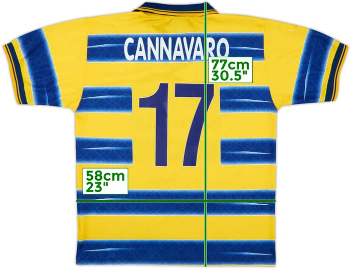 1998-99 Parma Home Shirt Cannavaro #17 - 8/10 - (XL)