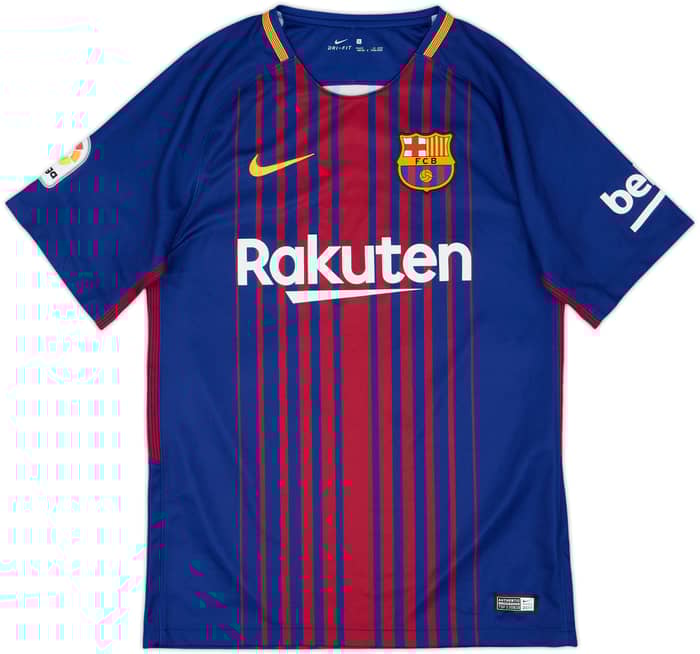 2017-18 Barcelona Home Shirt Suarez #9 - 8/10 - (S)