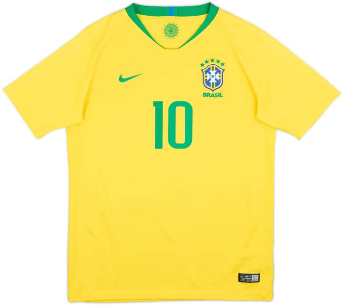 2018-19 Brazil Home Shirt Neymar Jr #10 - 6/10 - (XL.Boys)