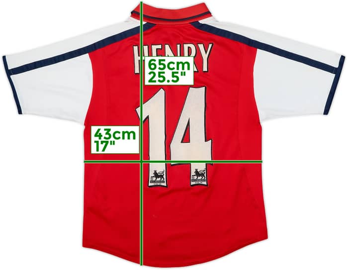 2000-02 Arsenal Home Shirt Henry #14 - 6/10 - (L.Boys)