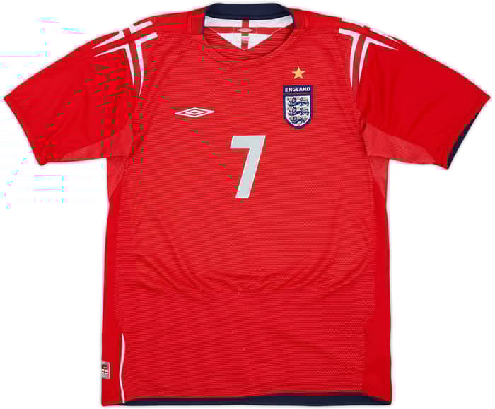 2004-06 England Away Shirt Beckham #7 - 8/10 - (XL.Boys)