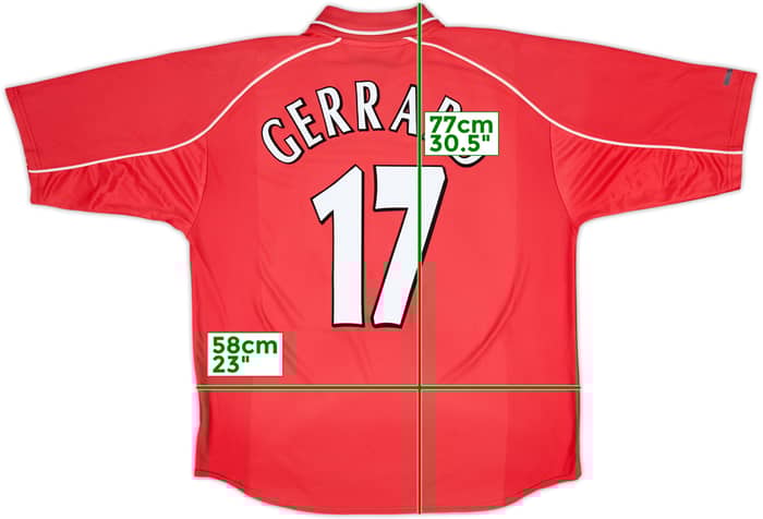 2000-02 Liverpool Home Shirt Gerrard #17 - 6/10 - (XL)