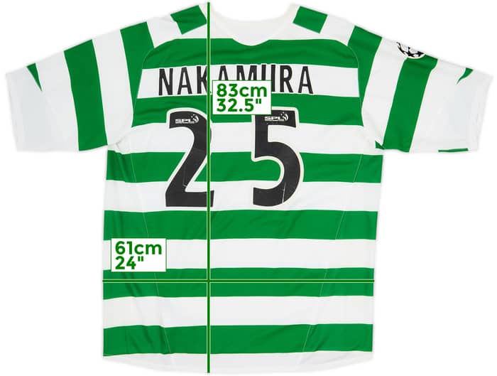 2005-07 Celtic Home Shirt Nakamura #25 - 4/10 - (XL)