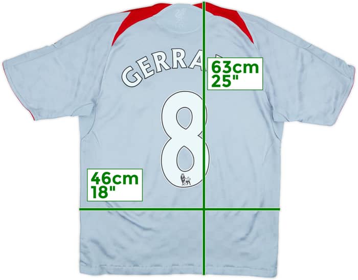 2008-09 Liverpool Away Shirt Gerrard #8 - 8/10 - (L.Boys)