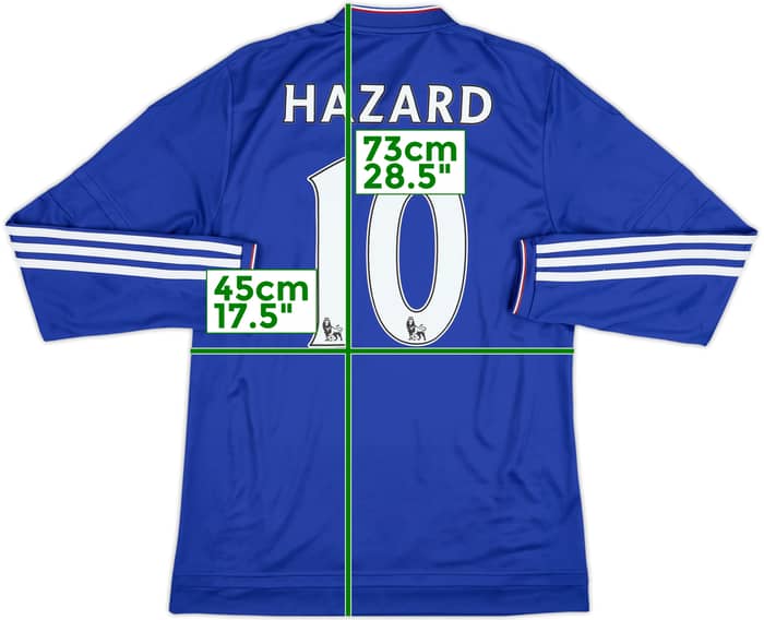 Camiseta de local del Chelsea 2015-16 L/S Hazard #10 - 6/10 - (M)