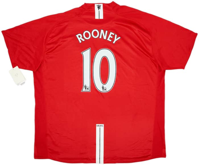2007-09 Manchester United Home Shirt Rooney #10 (3XL)
