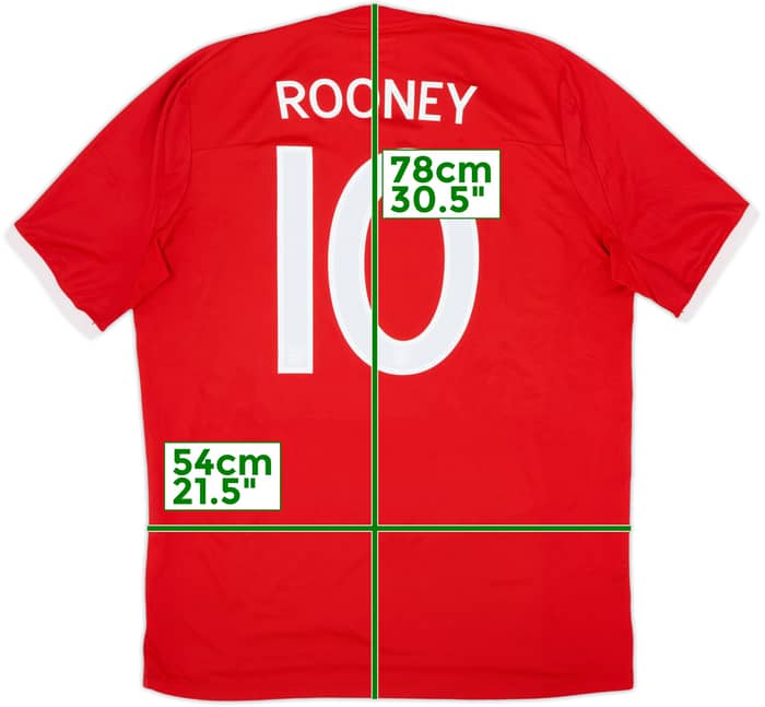 2010-11 England Away Shirt Rooney #10 - 8/10 - (L)