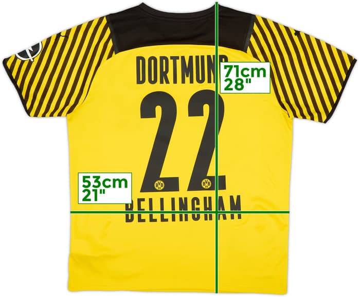 2021-22 Borussia Dortmund Home Shirt Bellingham #22 - 8/10 - (L)