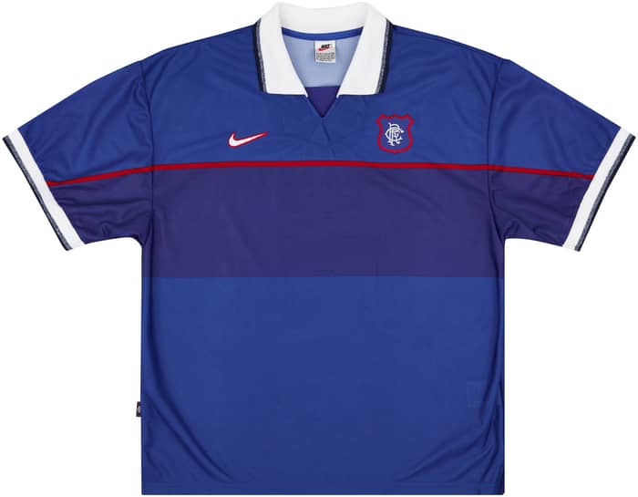 1997-98 Rangers Match Issue European Home Shirt Bjorklund #6